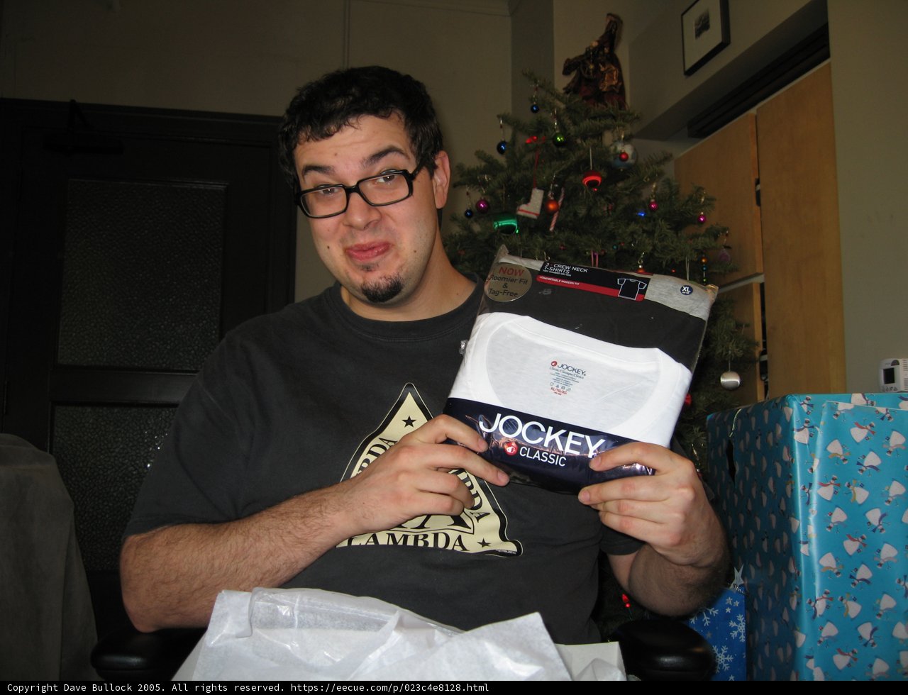 Dave B Bringing Home a Box of Underwear for the Holidays