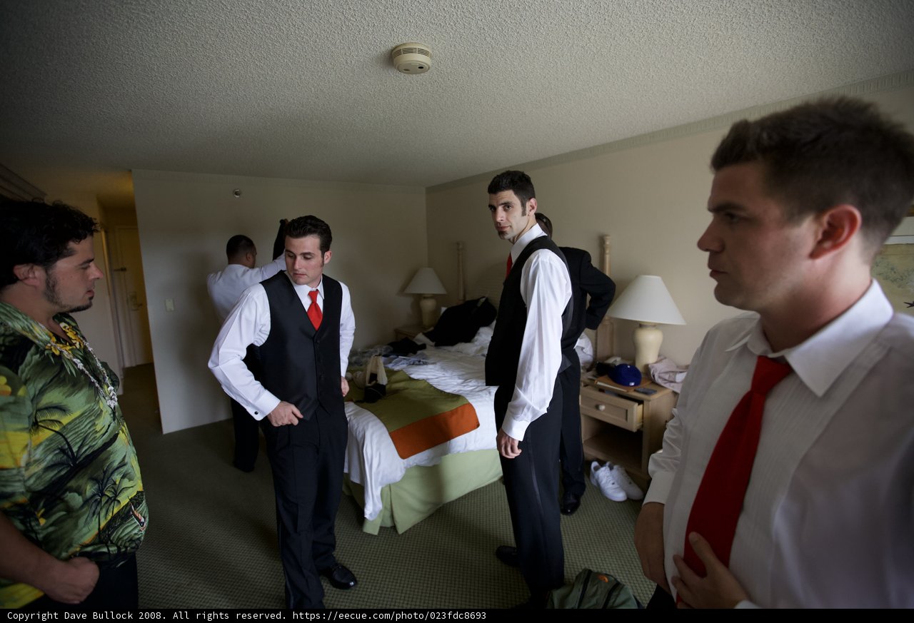 Formal Attire in a Hotel Room