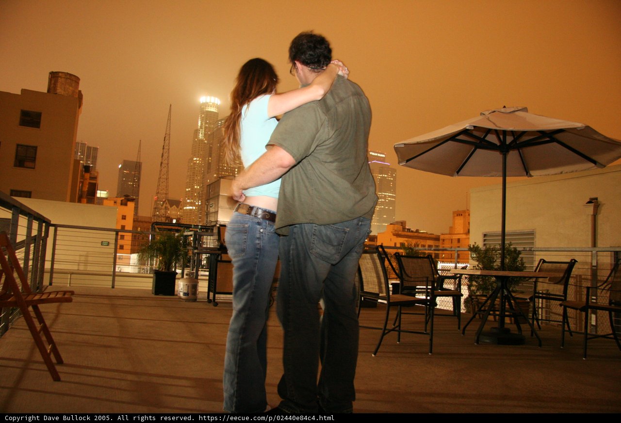 Romantic evening on the balcony