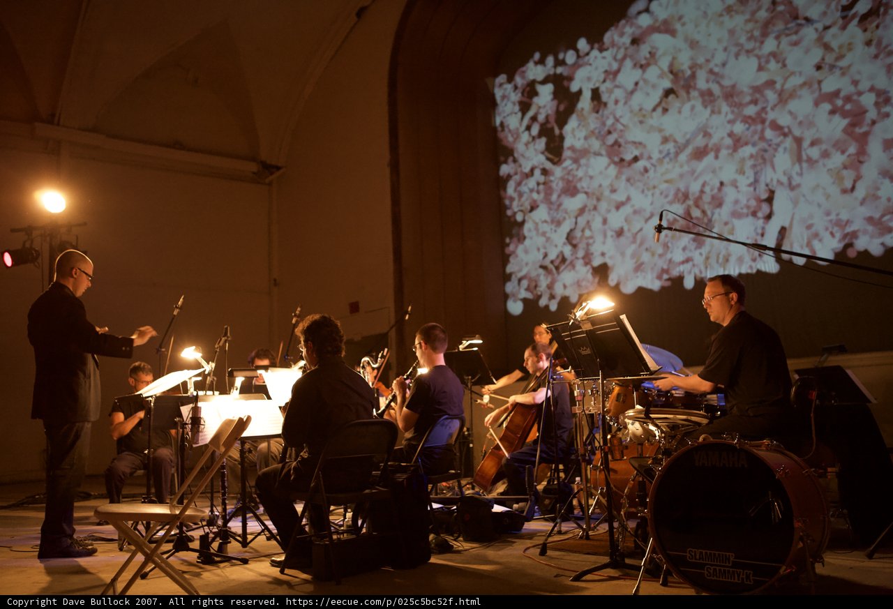 Musical Performance in Front of a Projection Screen