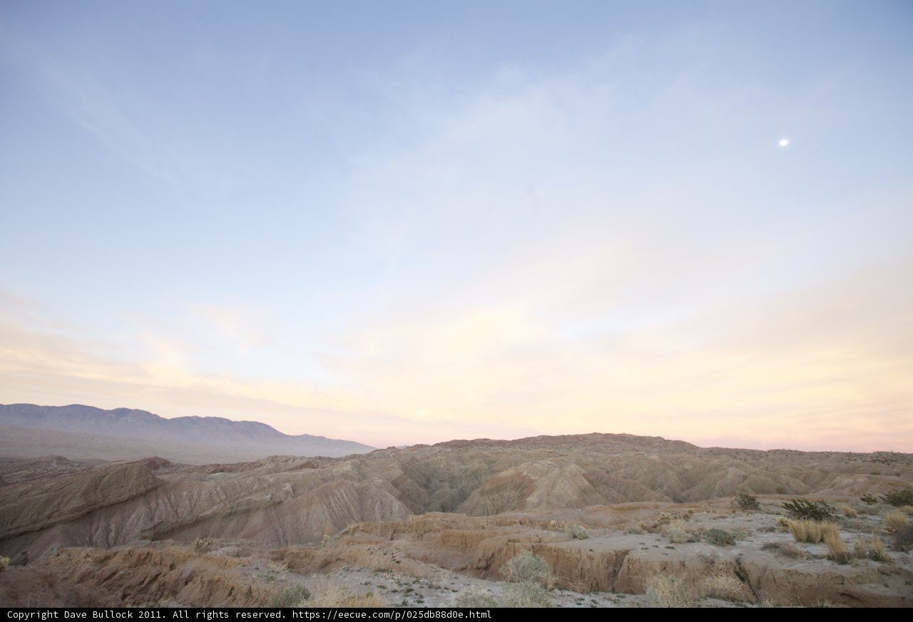 Moonrise over Anza Borrego Desert