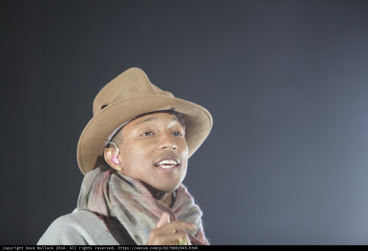 Pharrell Williams Rocks a Cowboy Hat and Scarf at Coachella