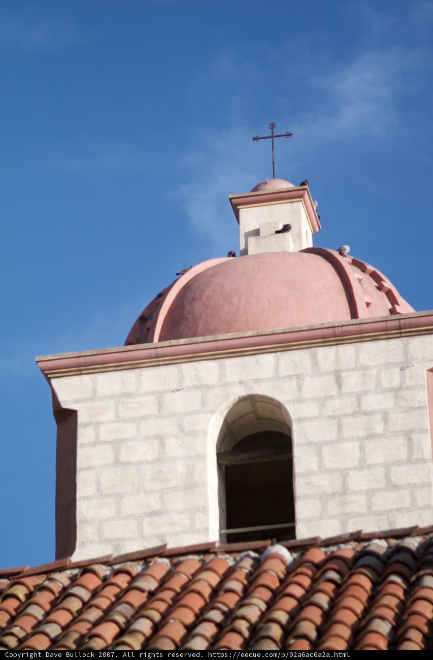 Iconic Dome and Cross at Santa Barbara Mission