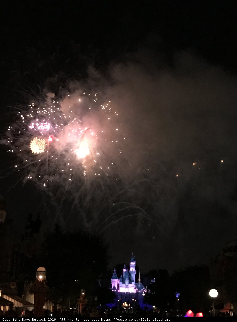 Disneyland's Fiery Night Sky