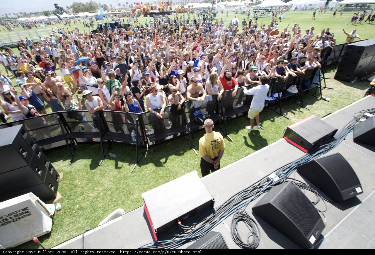 Massive Crowd Enjoying Live Music at Coachella Festival 2008