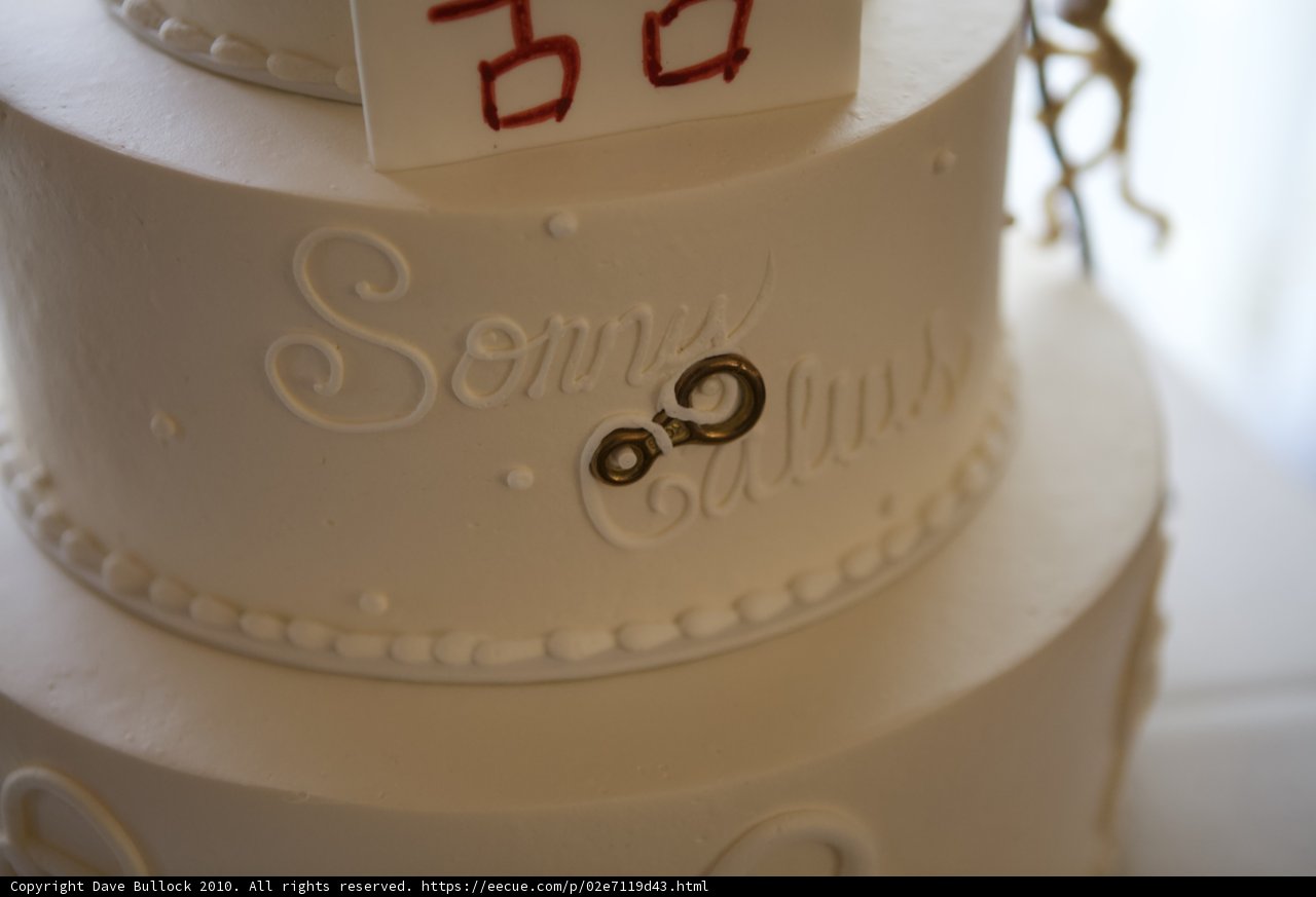 Elegant White Wedding Cake with Red and White Design