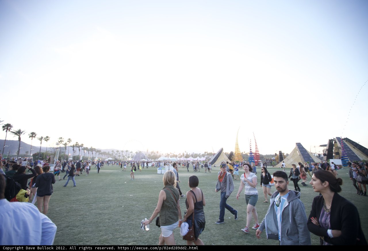 Crowd Walking through Fields at Coachella 2012