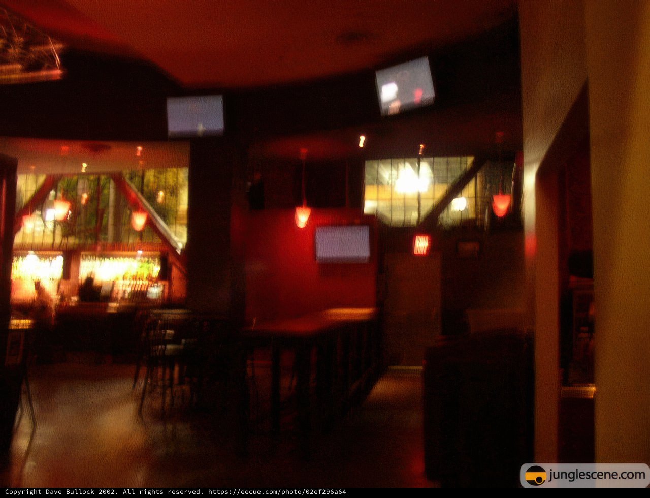 Blurred TV in Cozy Pub