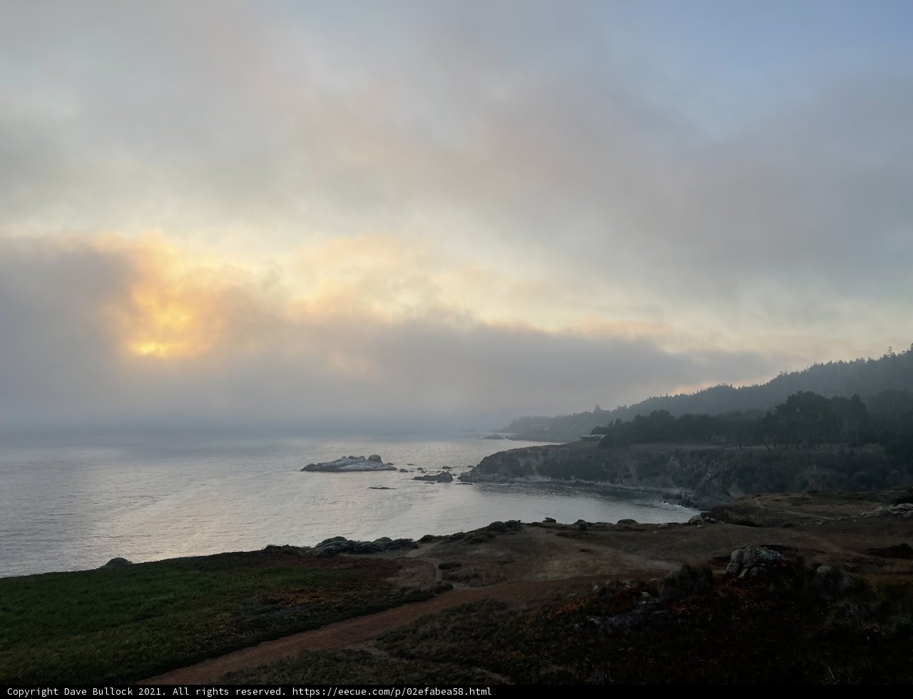 Promontory Overlooking the Foggy Ocean