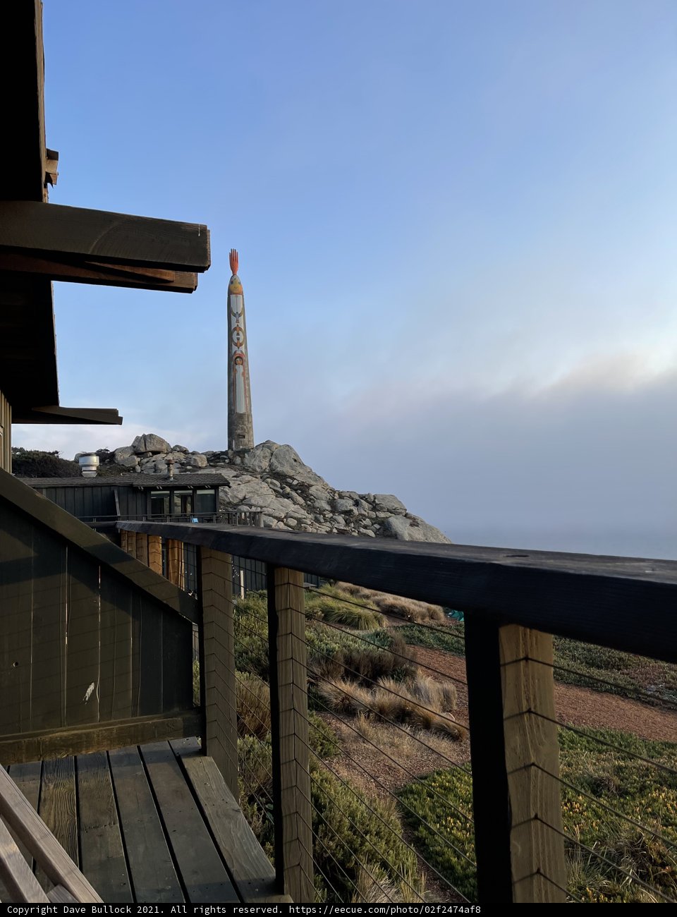 A View of the Jenner Lighthouse from the Deck of a House