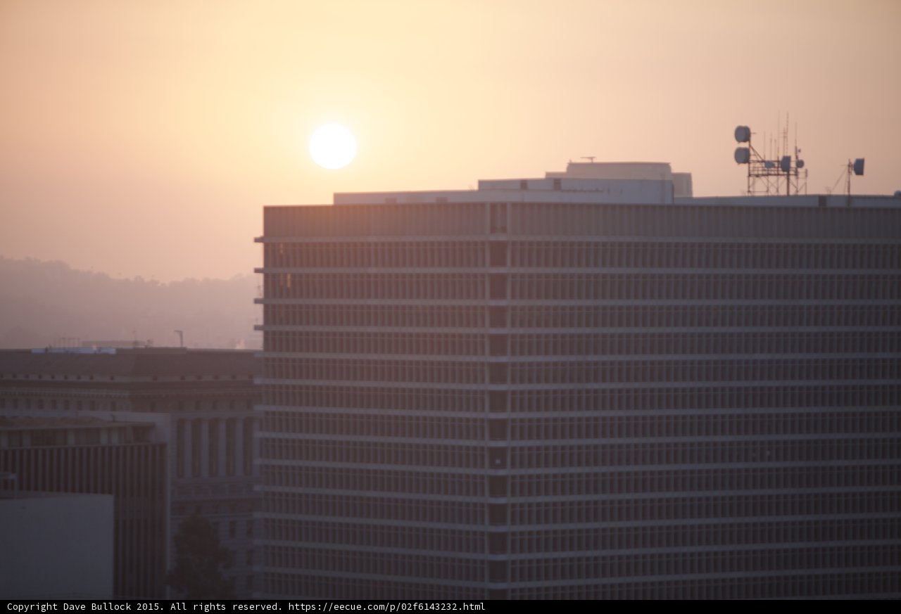 Civic Building Antennas Sunset