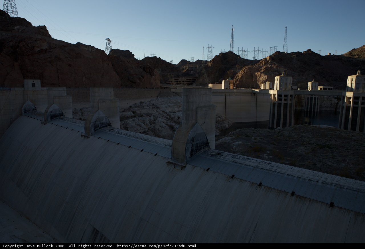 Majestic Hoover Dam nestled in the desert