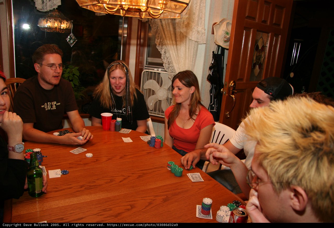 Friends Gathered Around a Casual Home Poker Night