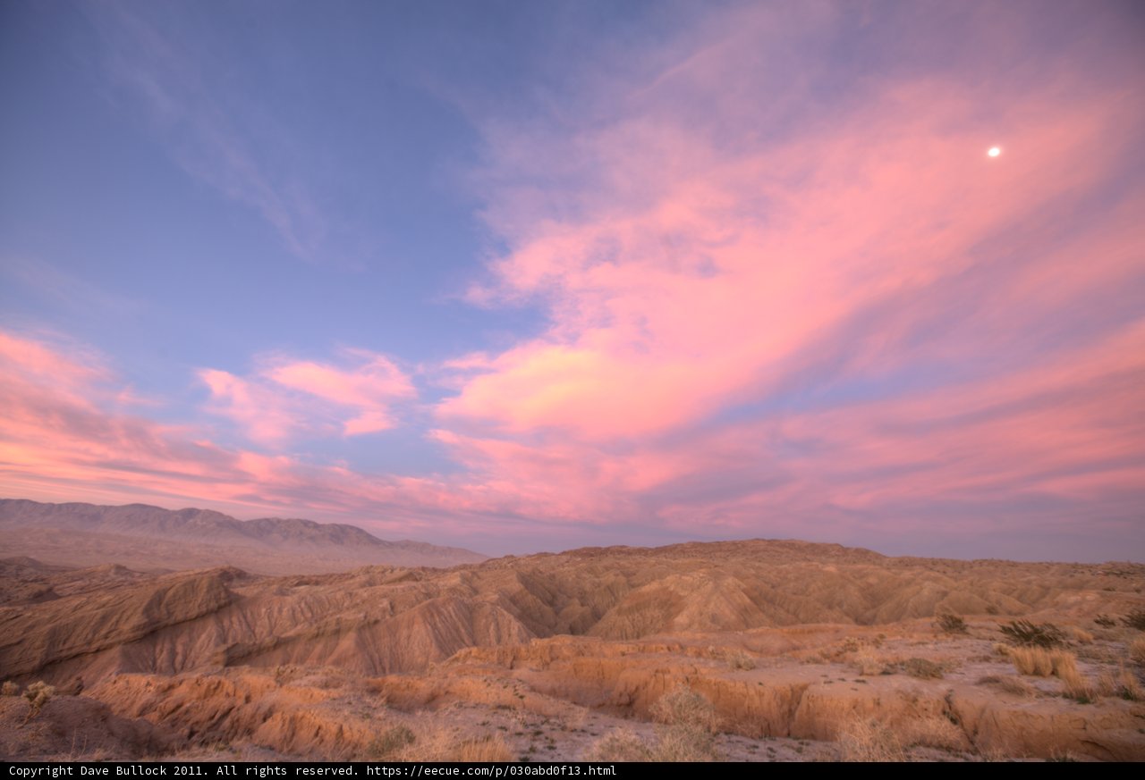 Moonrise over Anza-Borrego Desert