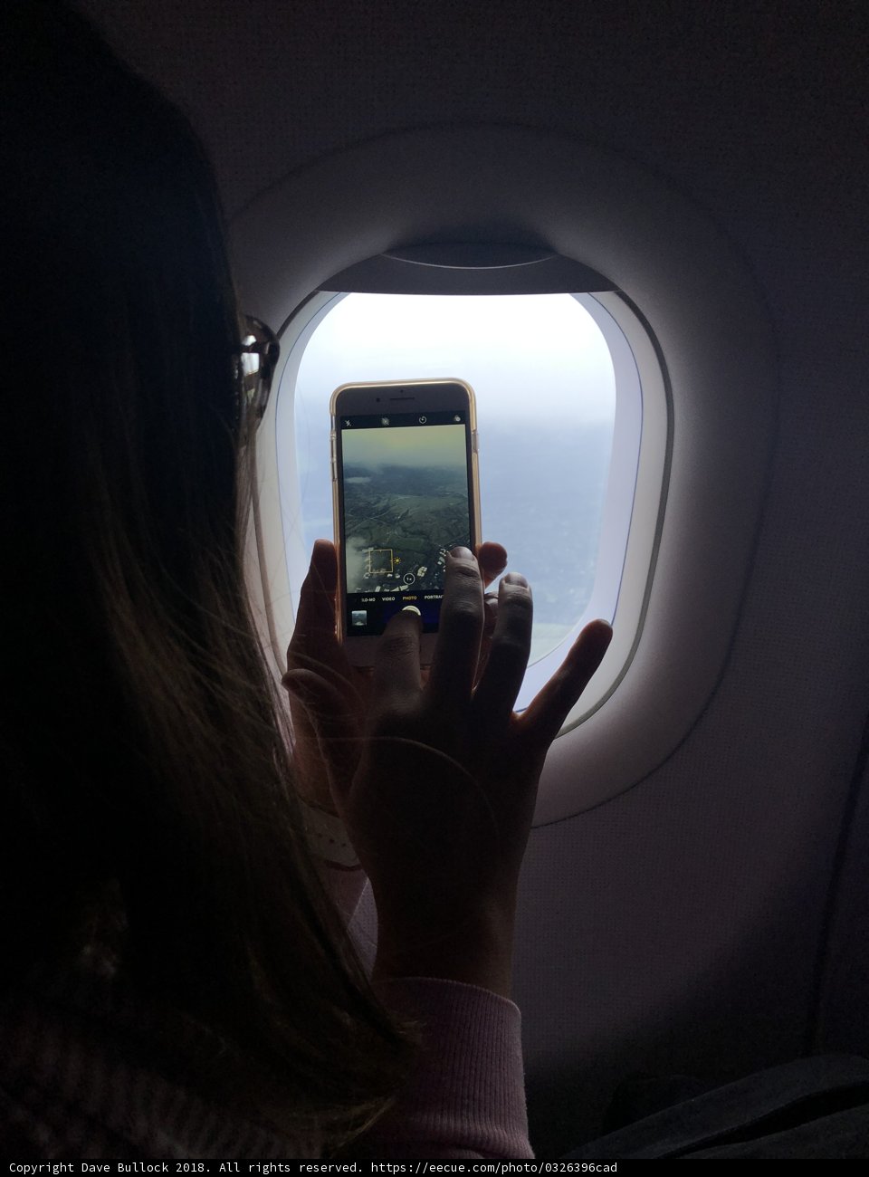 Airplane Window Selfie