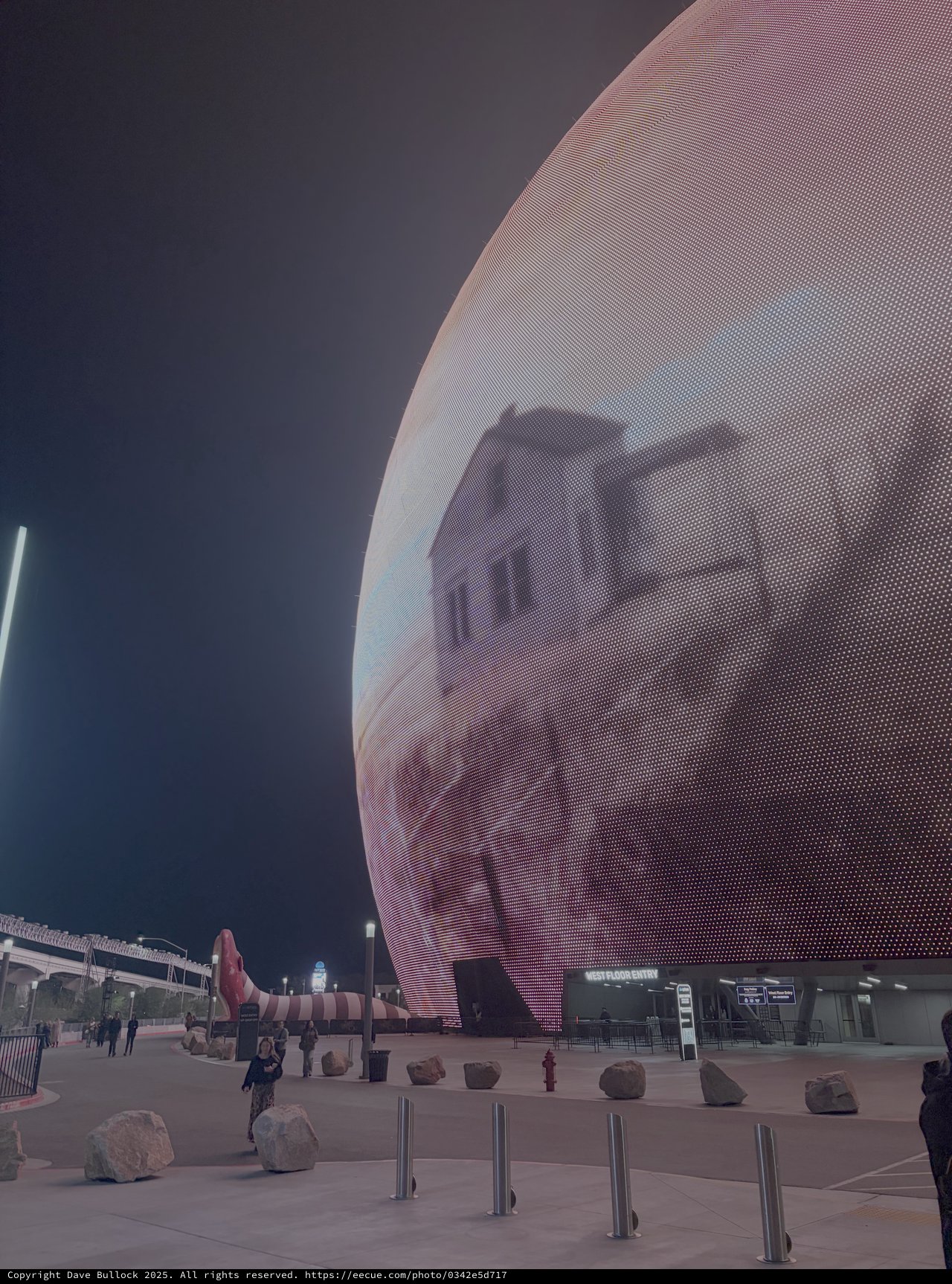 Futuristic Digital Sphere Architecture at Night
