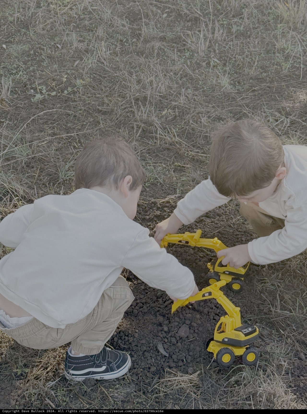 Children Playing with Construction Toys Outdoors