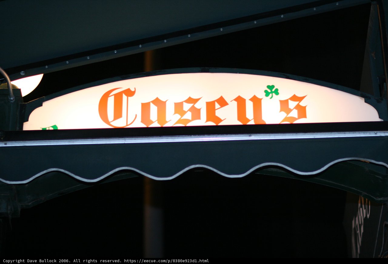 Casusus Sign on a Canopy