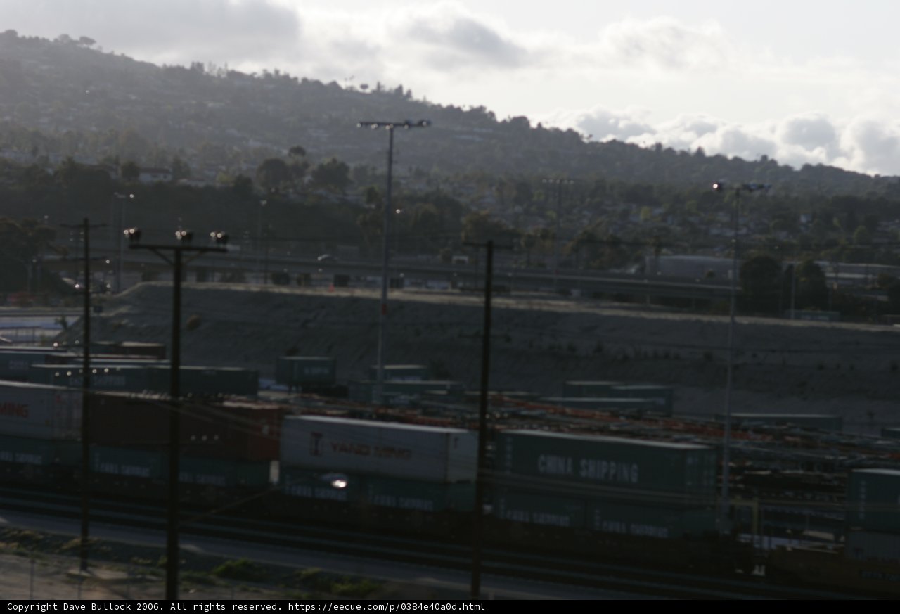 Train yard and mountain vista