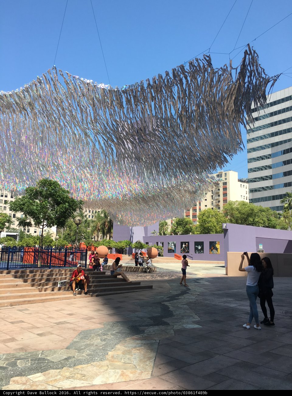 Hanging Paper Sculpture in the Urban Sky
