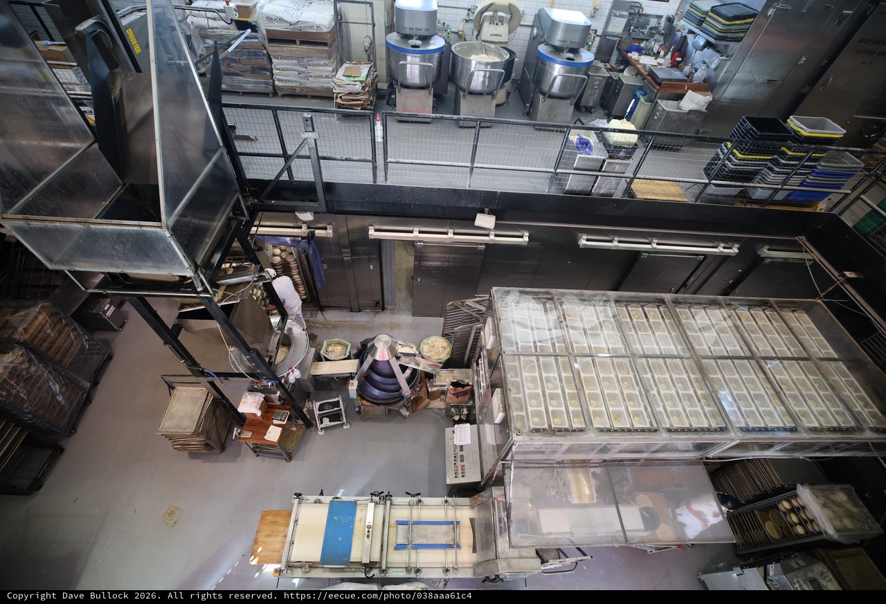 Aerial View of Commercial Kitchen Production Floor