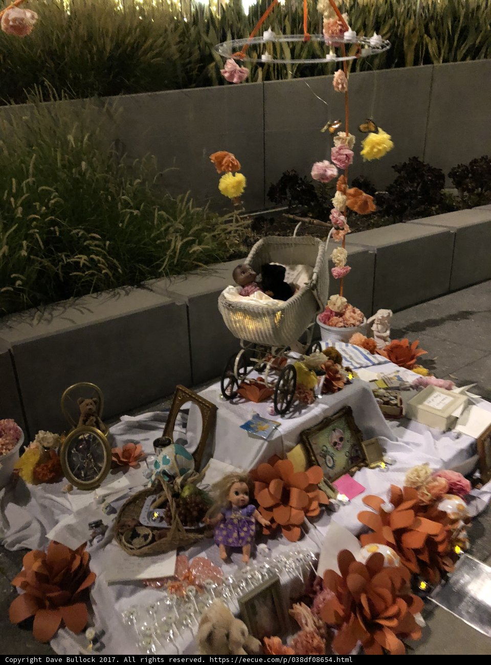 Flower-Adorned Baby Carriage