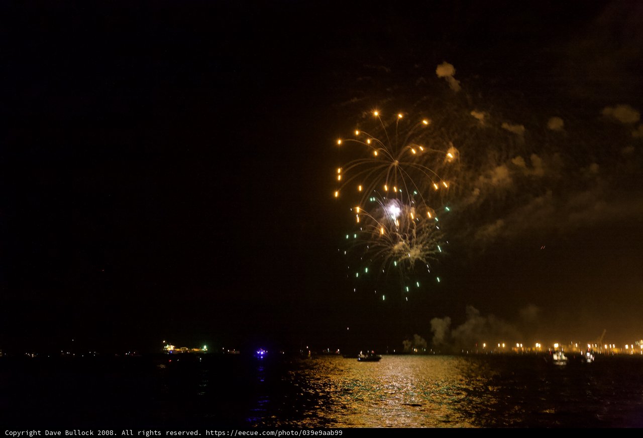 Spectacular Fireworks Display over the Water