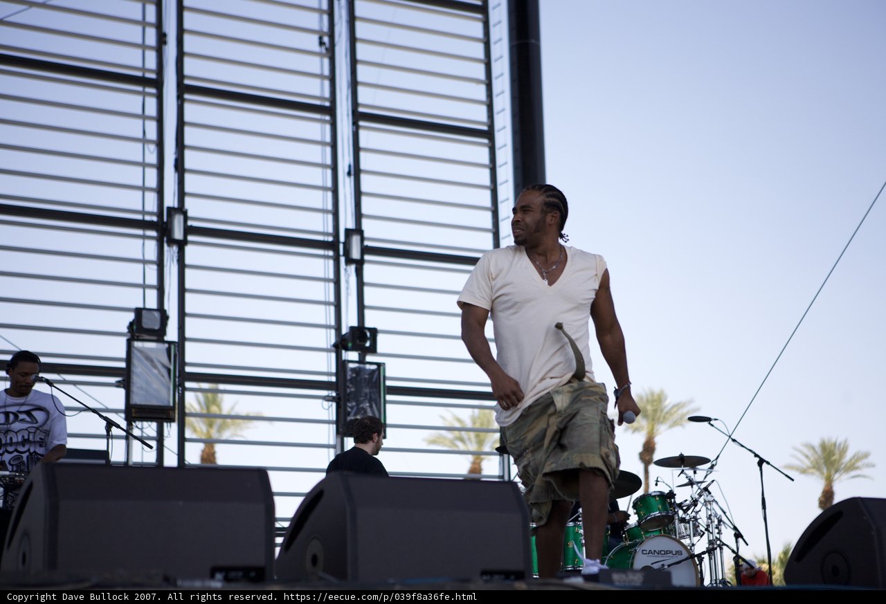 Pharoahe Monch performing on stage at Coachella