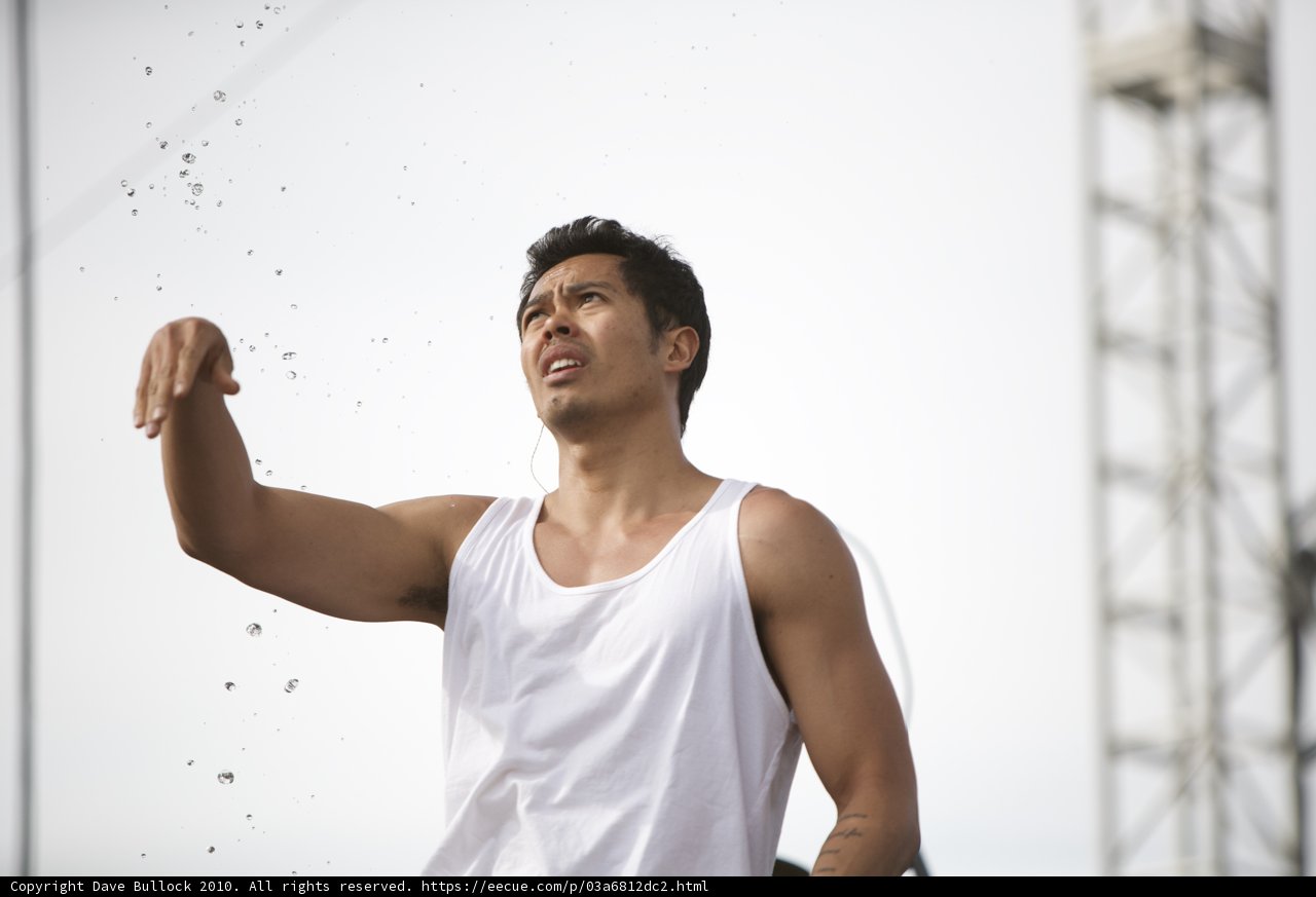 Man throwing water bottle