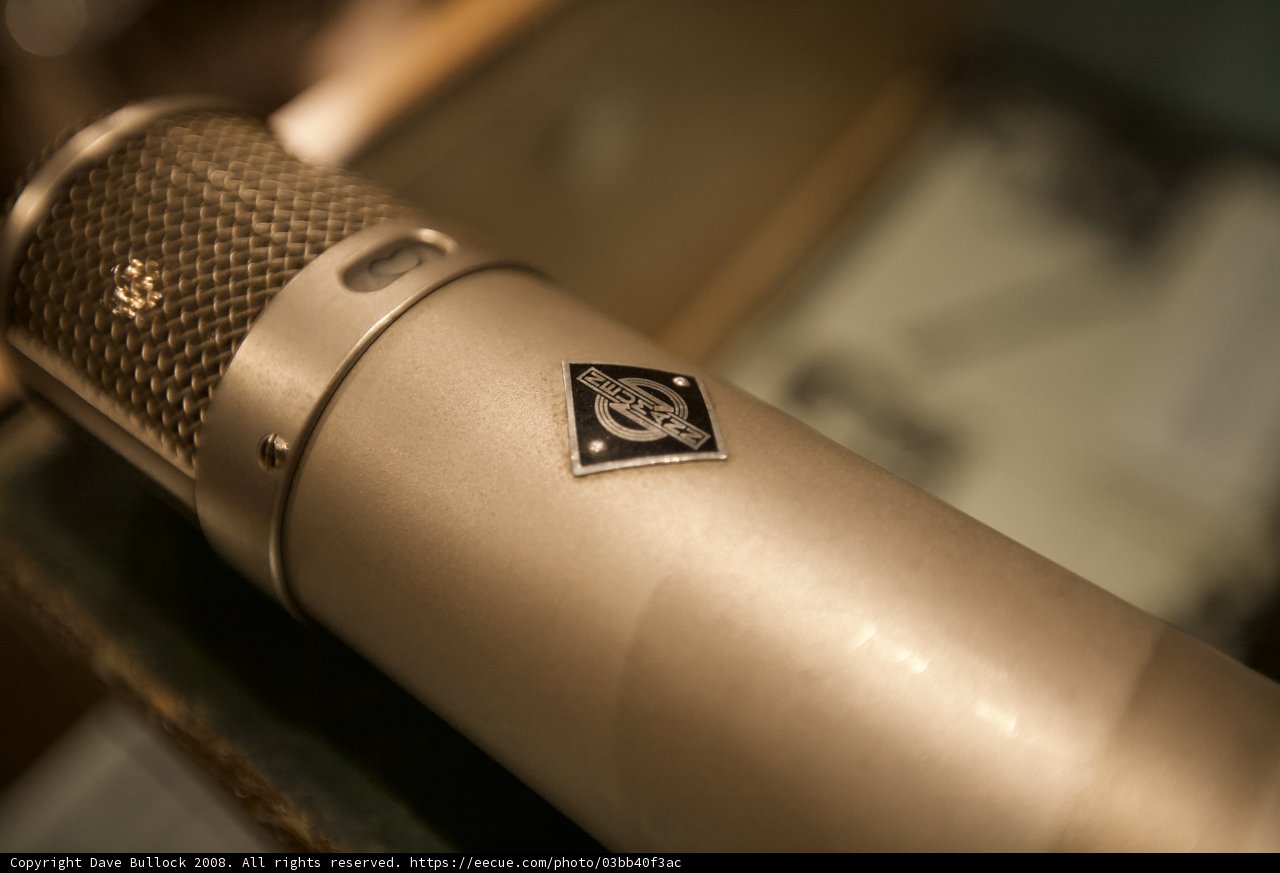 Vintage Microphone with Metal Badge