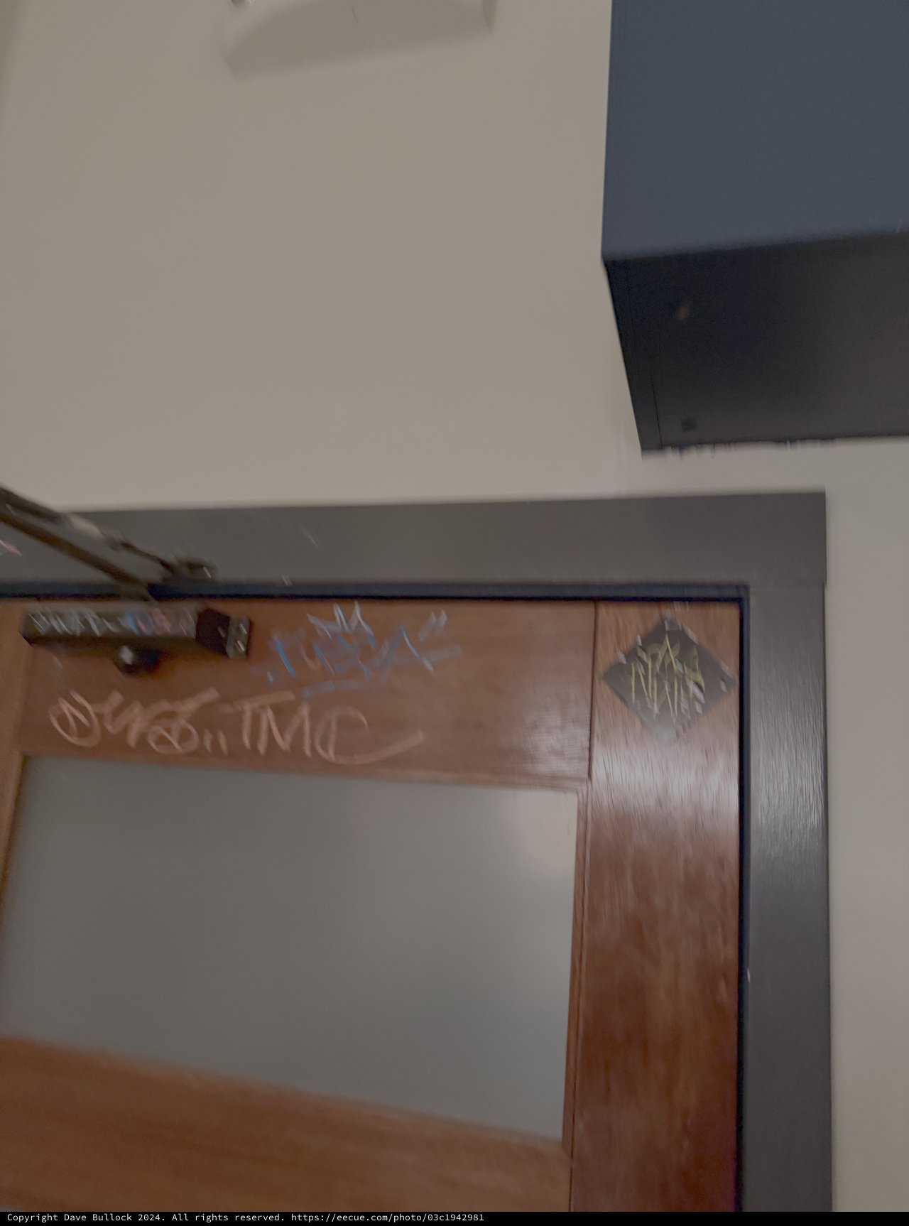 Protective Film on Copper Colored Door Frame