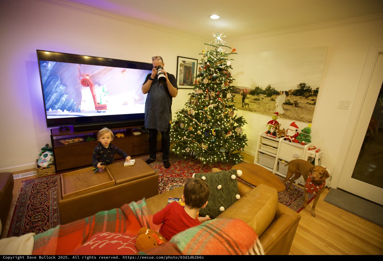 Family Christmas Morning Photography Session at Home