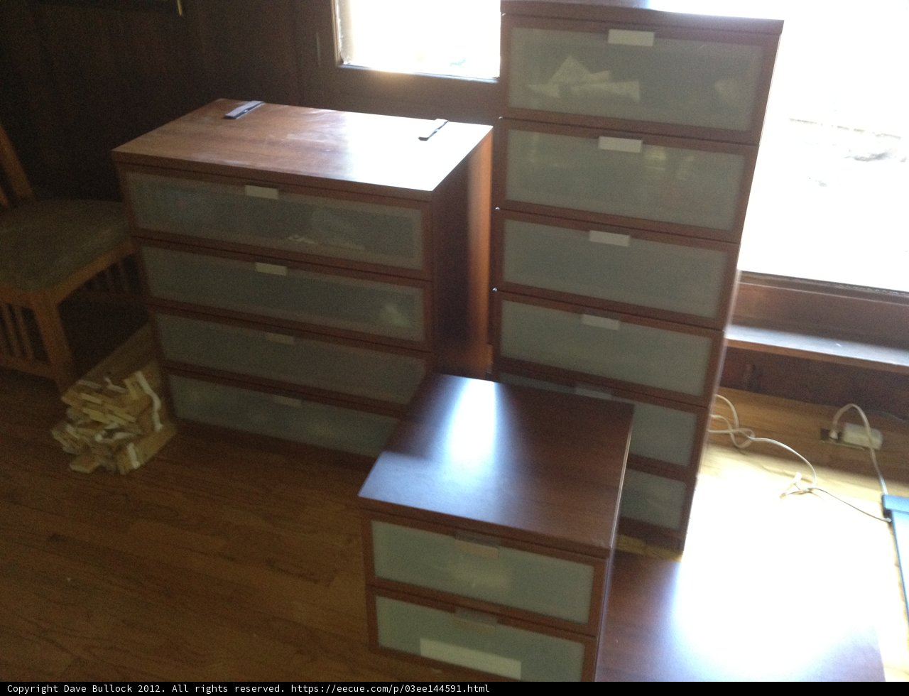 Wooden Cabinet and Drawers on Hardwood Floor