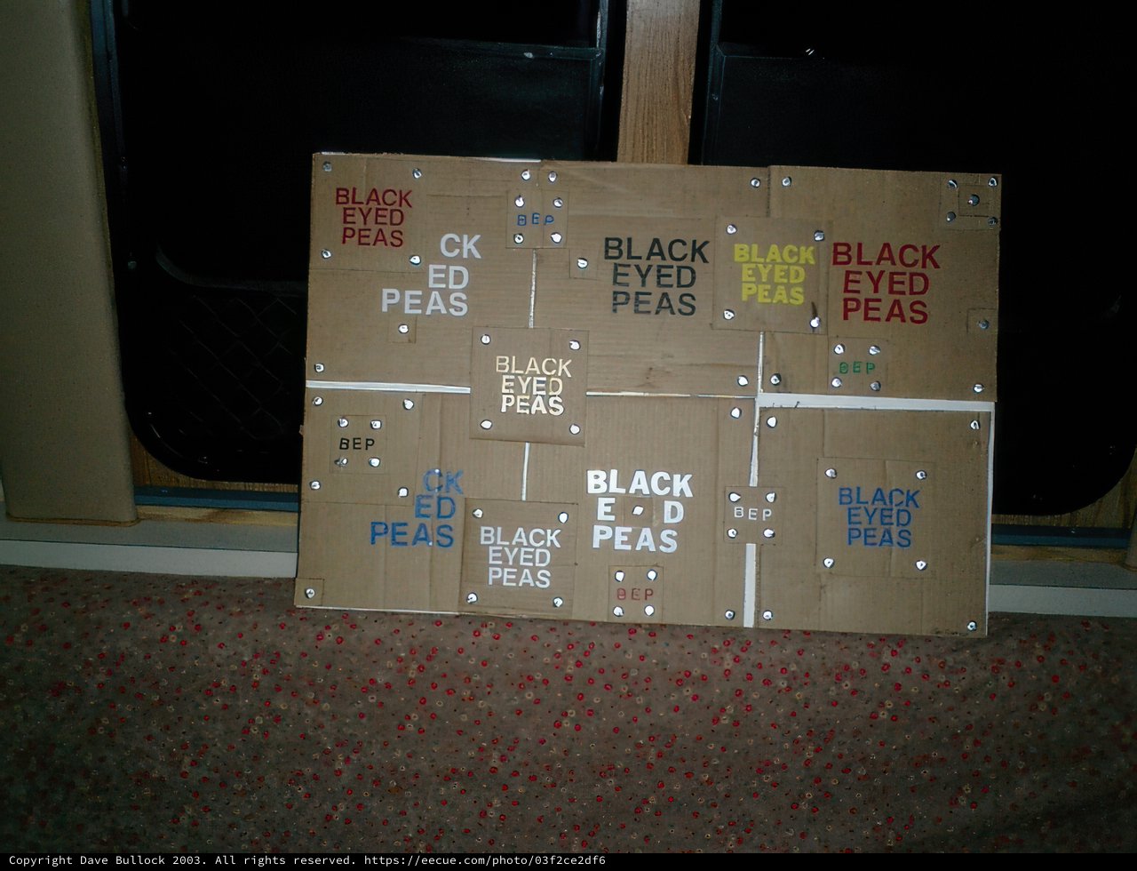 Black Pea Cardboard Sign