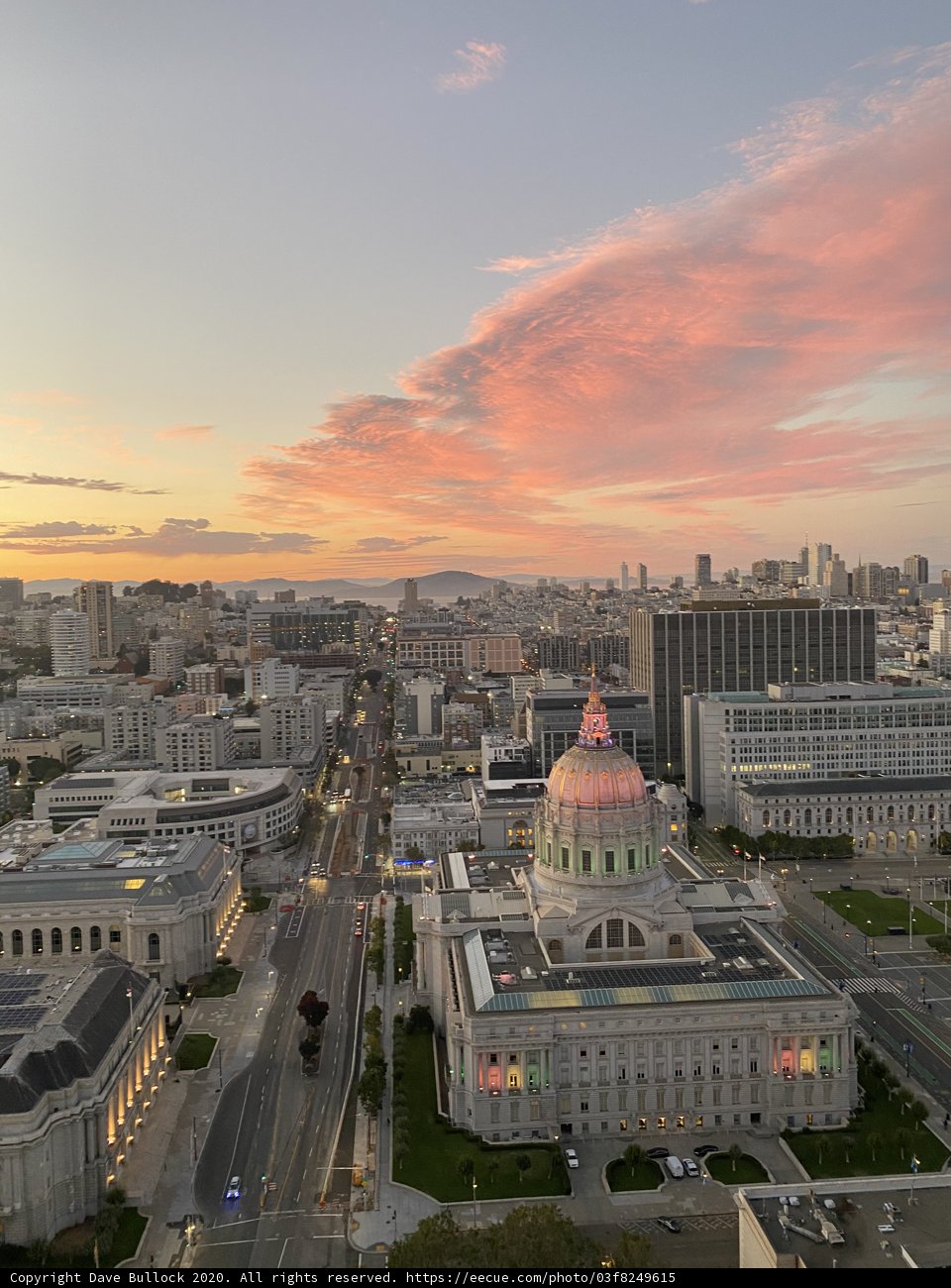 Pink Sky over San Francisco's Urban Landscape