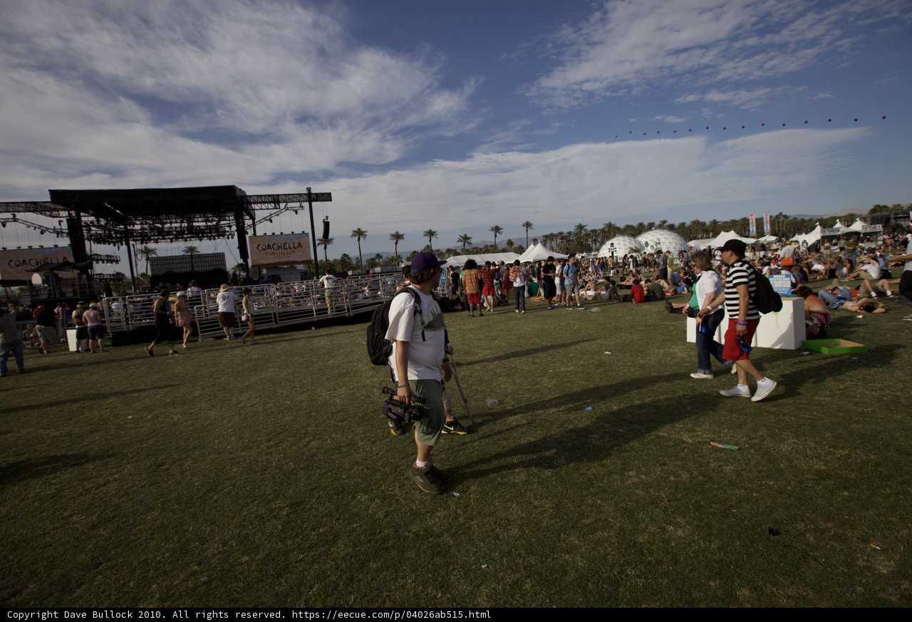 Coachella Sunday Crowd Walking on Grassy Field