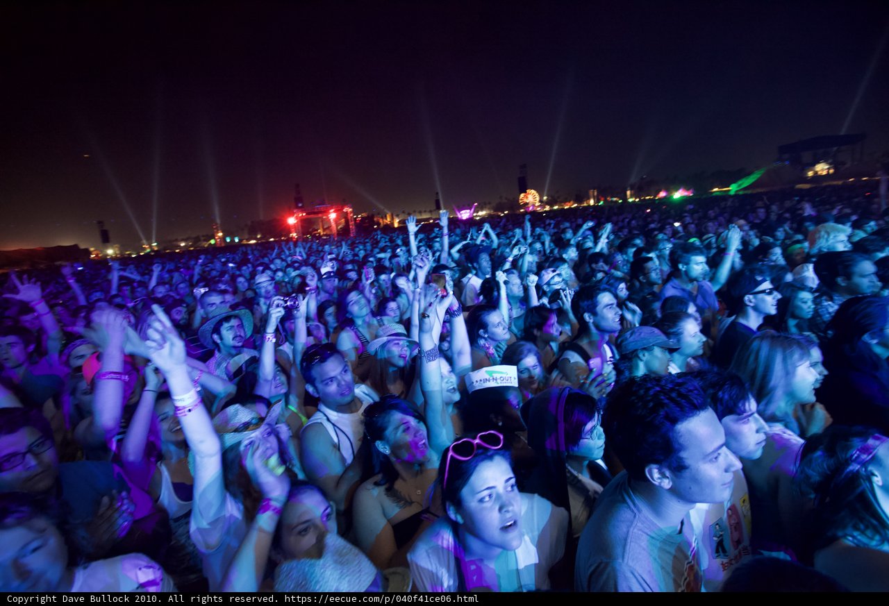 Hands Up in the Night Sky at Coachella