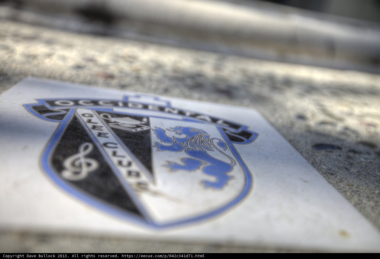 Blue and White Emblem Sticker