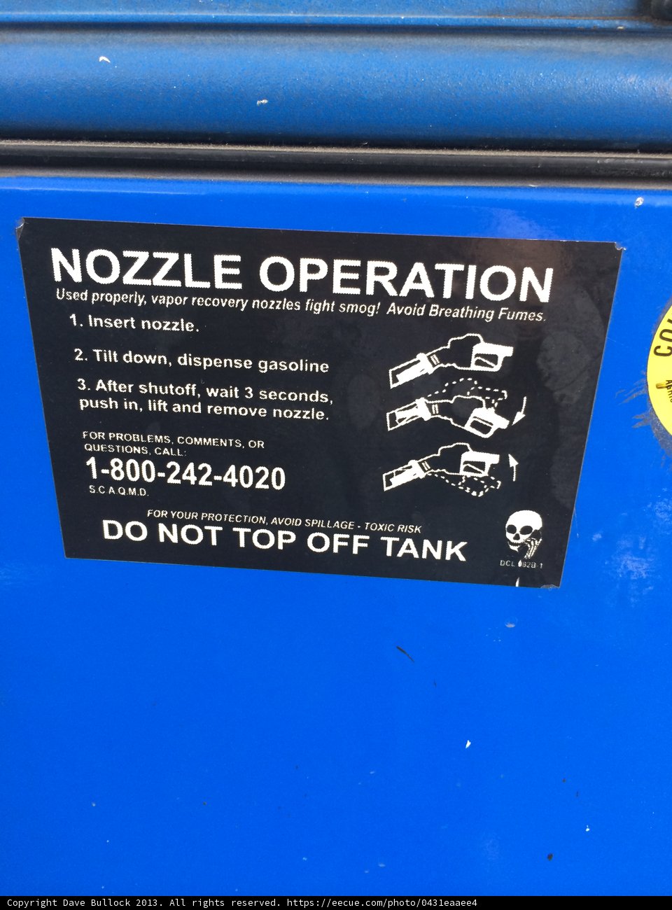 Nozzle Operation Sign in Los Angeles