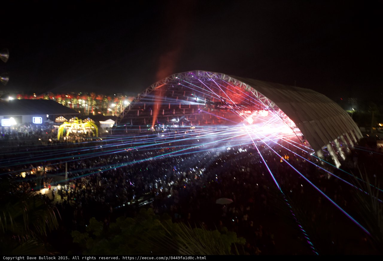 Night Sky Flare: Massive Crowd at Coachella Concert