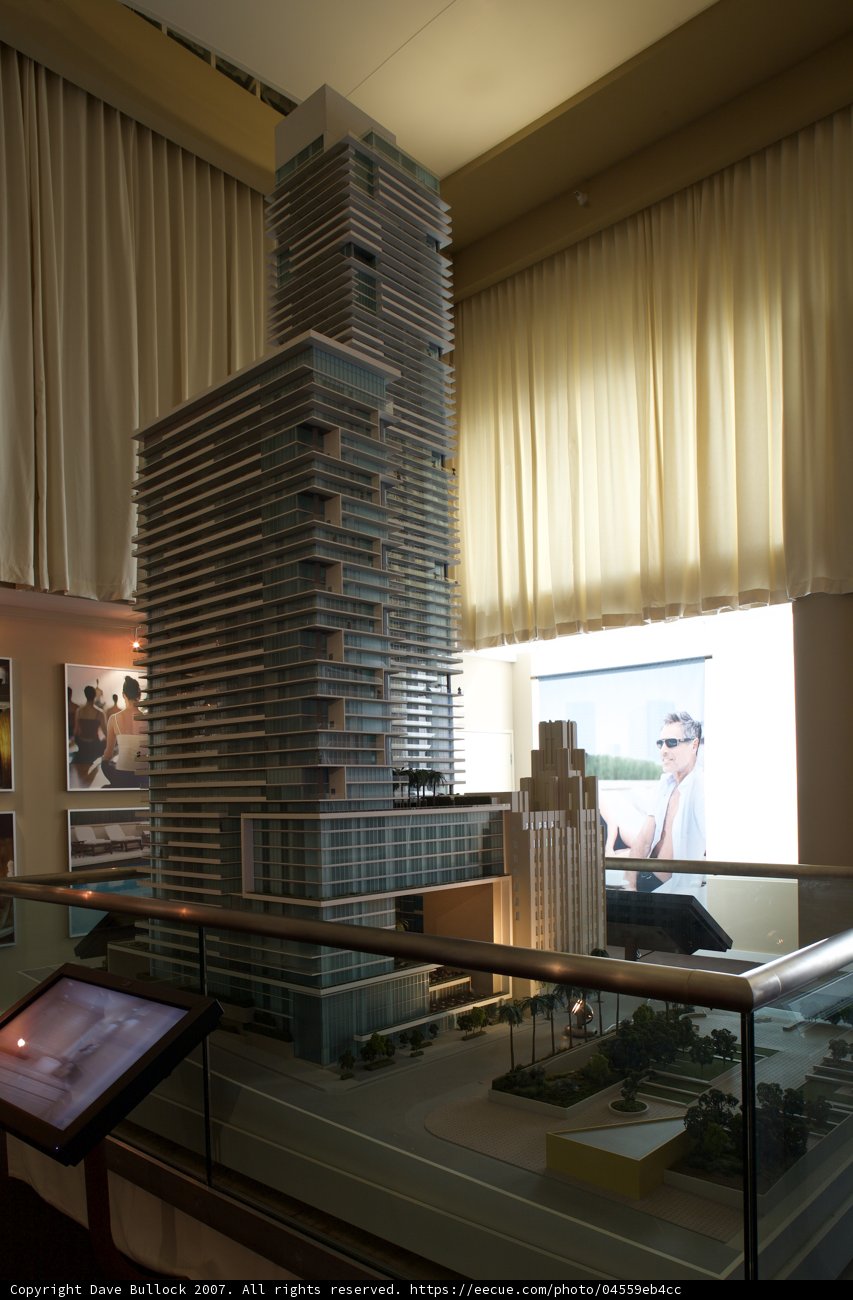 Model of a Tall Building with a Cozy Living Room