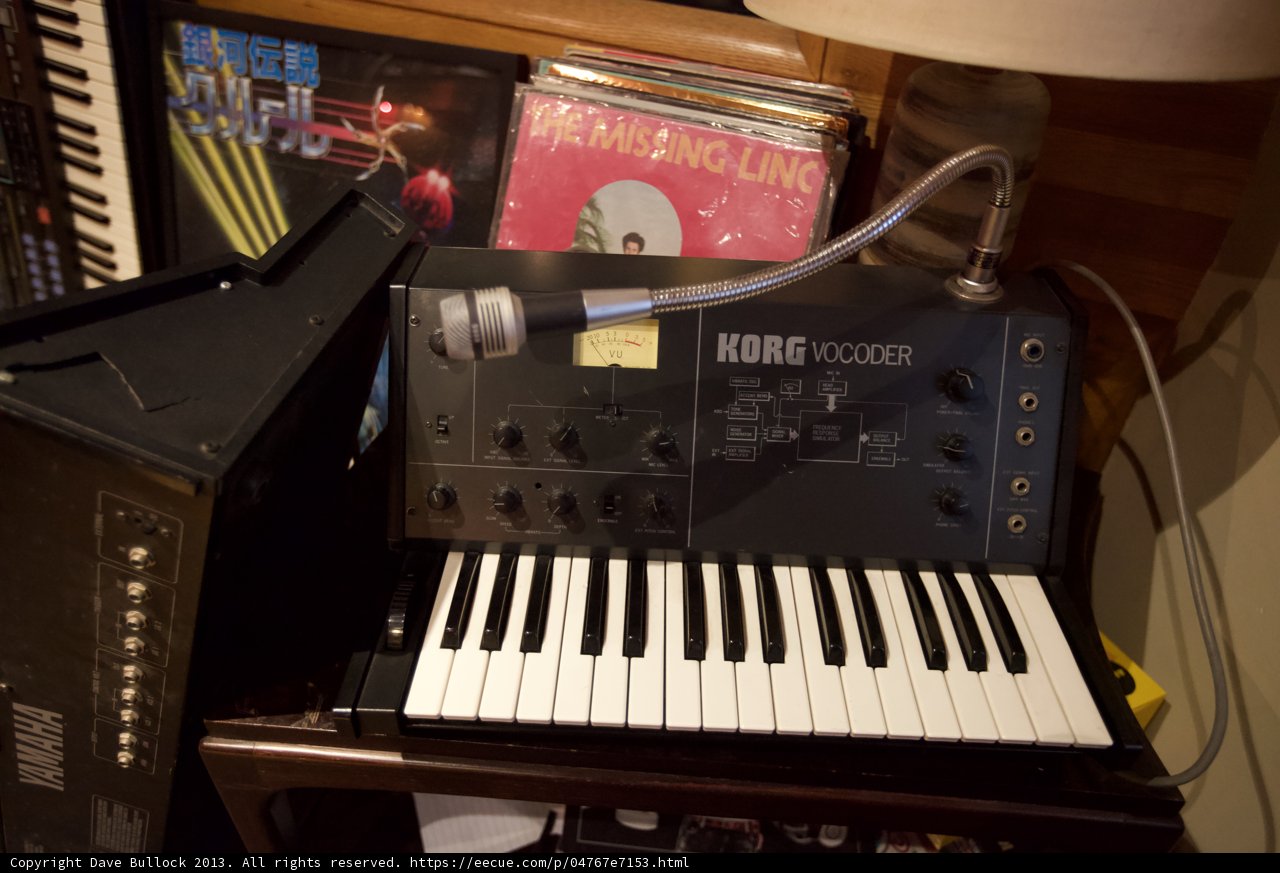 Vintage Synthesizer and Microphone