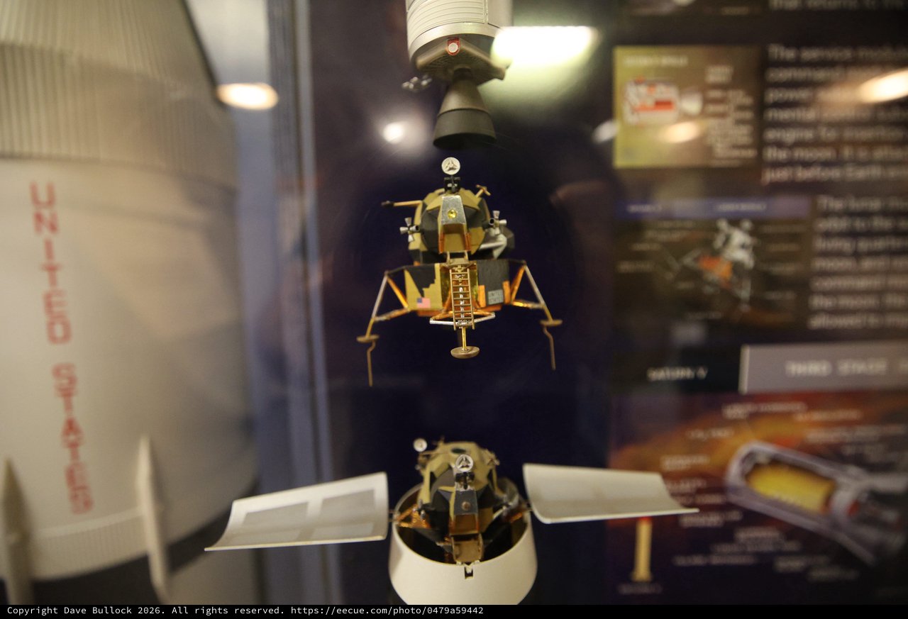 Apollo Lunar Module and Command Module Scale Model Display
