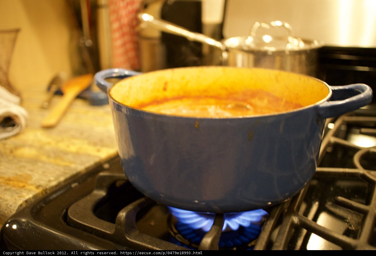 Simmering Curry Stew on the Stove