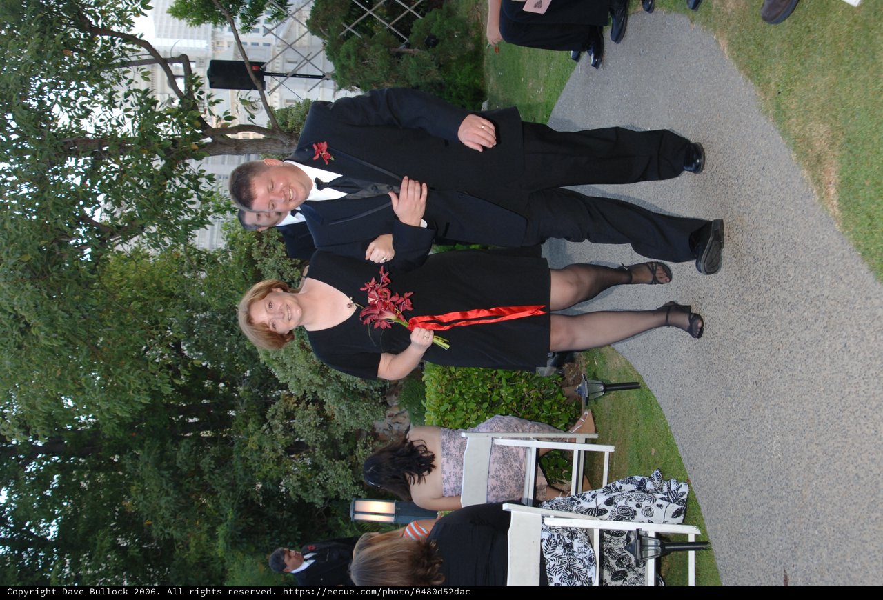 Elegant Wedding Processional on Outdoor Garden Path