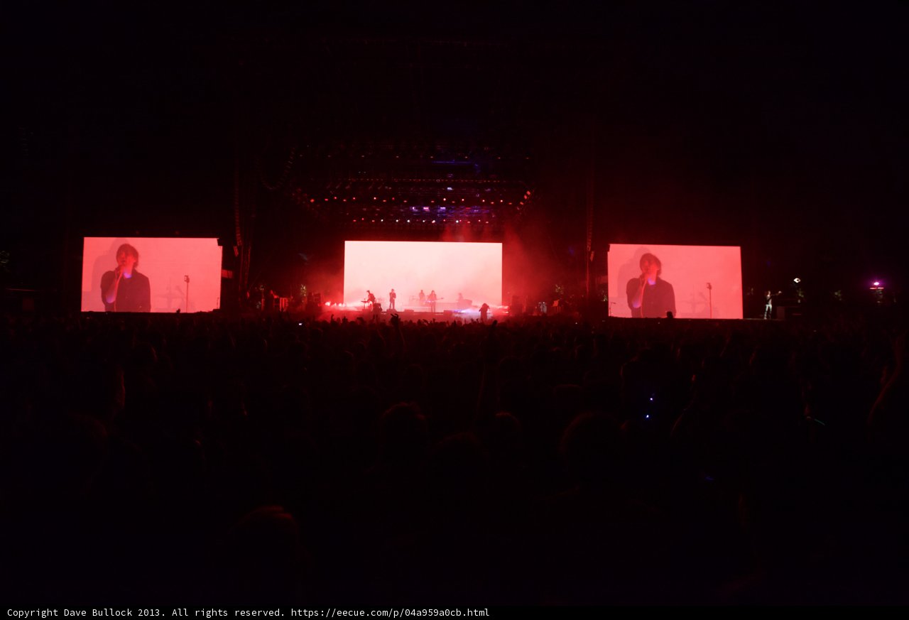 Red Lights Illuminate Concert Screen