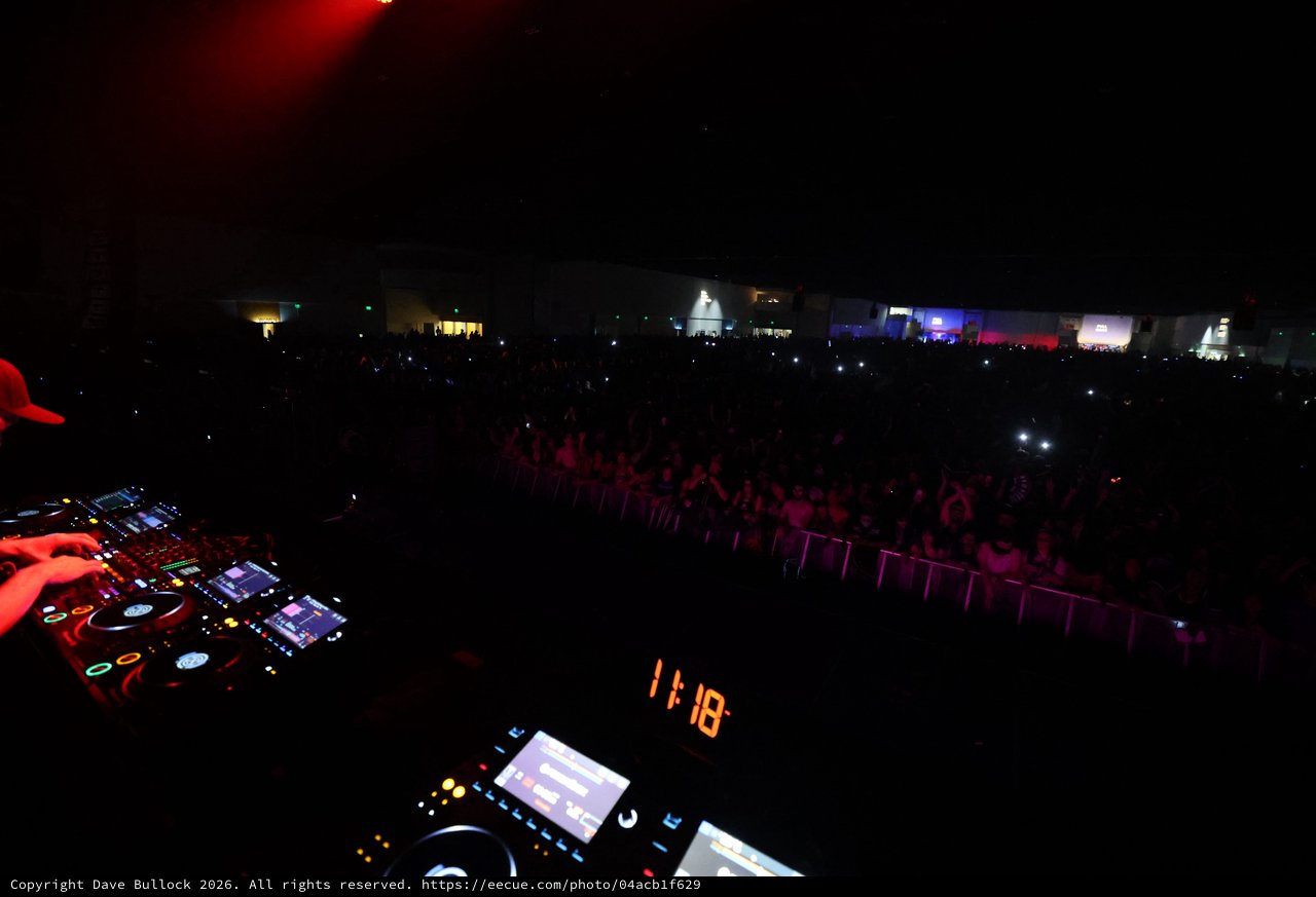 DJ Booth View Over Massive Wobbleland Festival Crowd