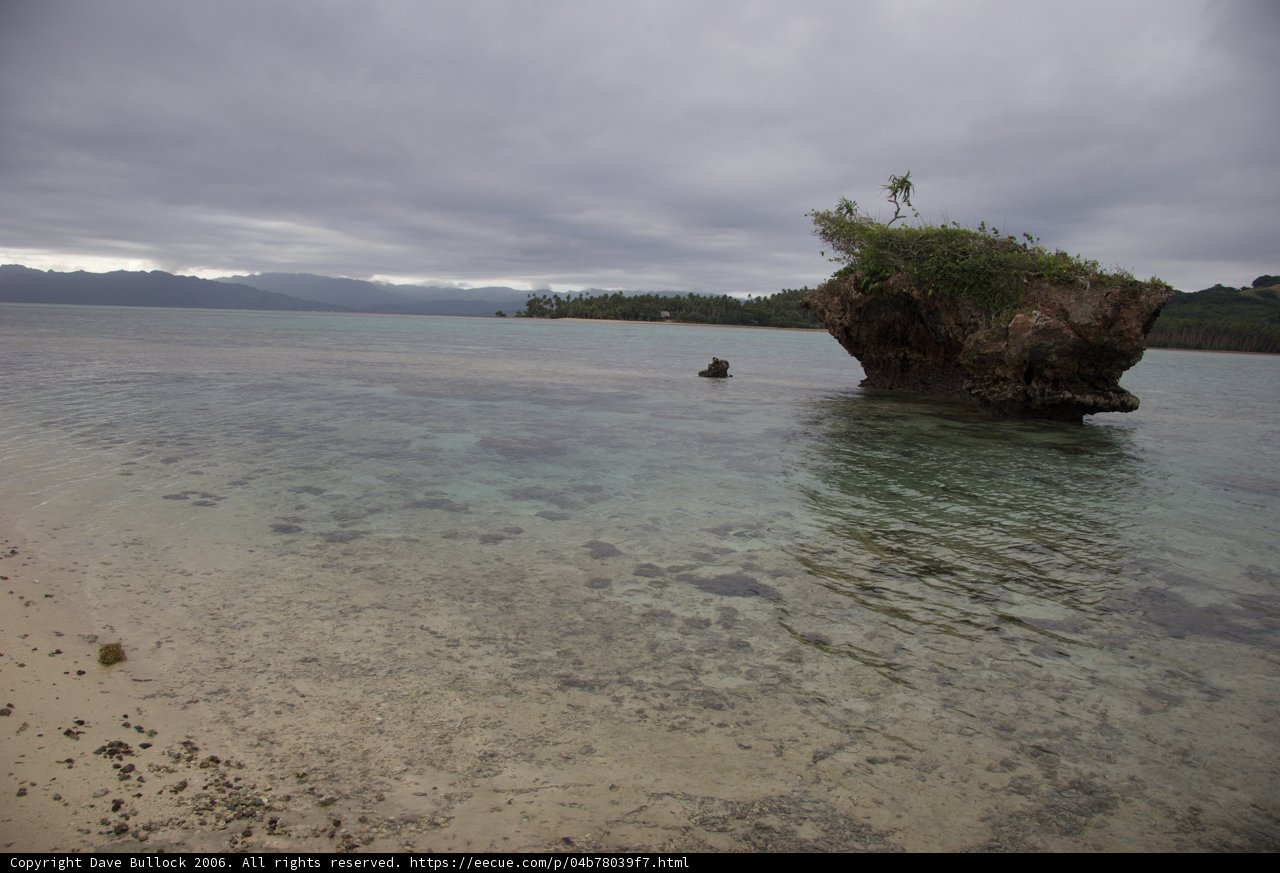 Majestic Rock Formation on Fiji Beach