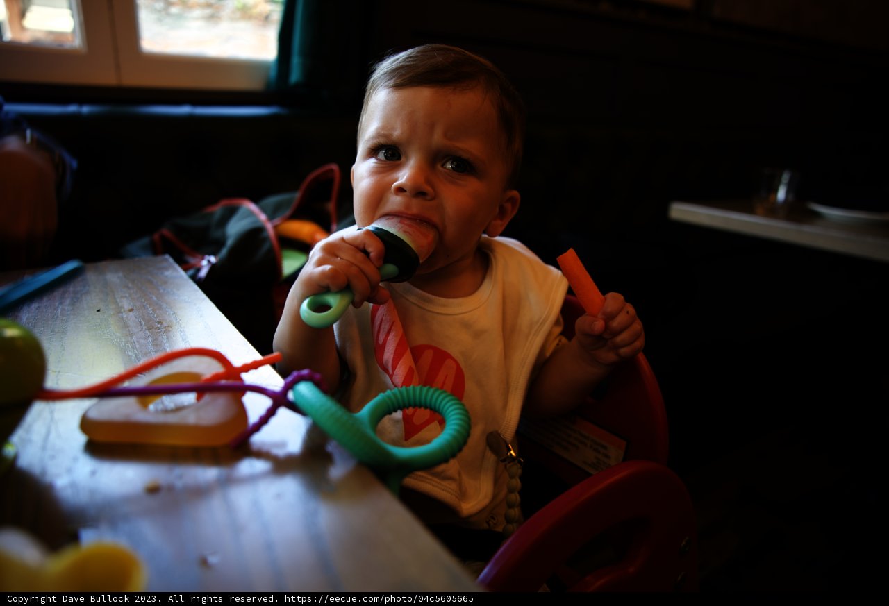 Wesley's Playful Mealtime Moment