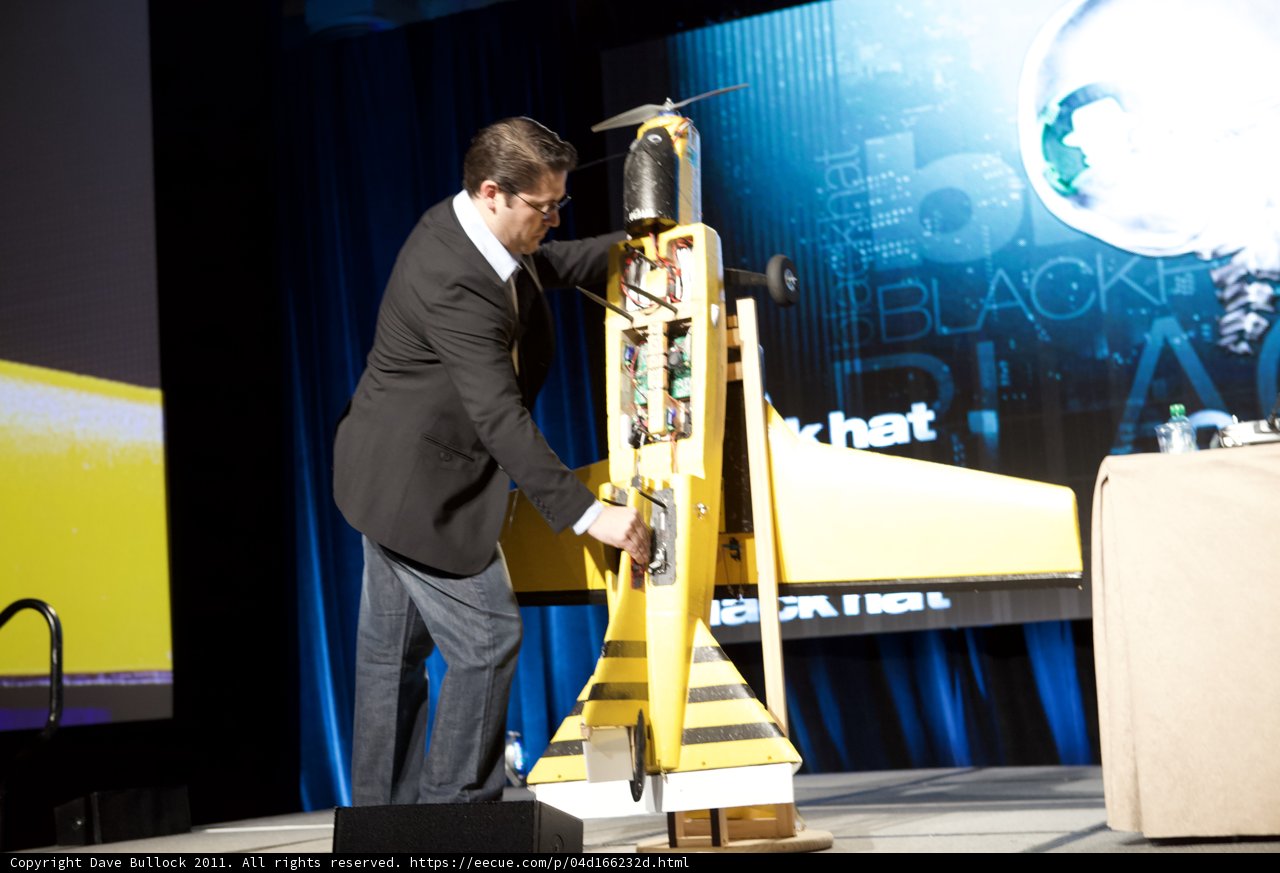 Model airplane presentation on stage